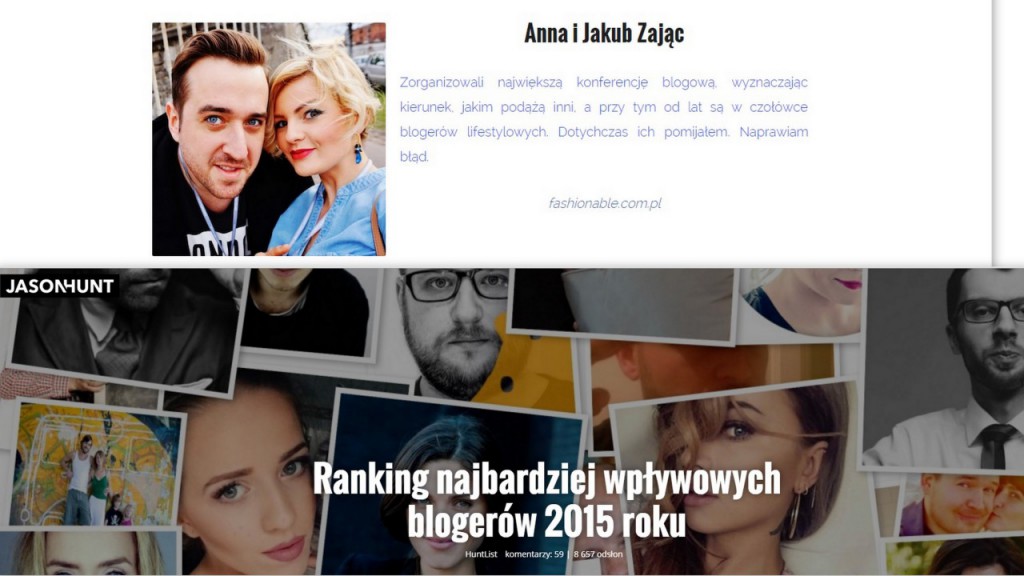 jason hunt ranking anna i jakub zając blog lifestyle